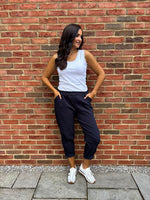 Navy Frill Pocket Trousers Sasha